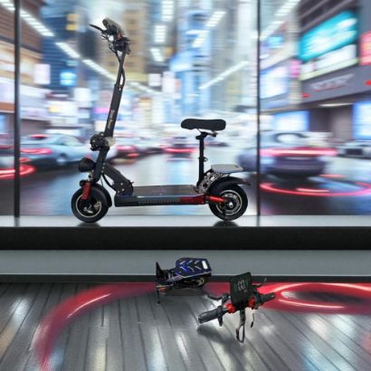 صورة سكوتر الوحش الأسود الكهربائي قوي ومتين